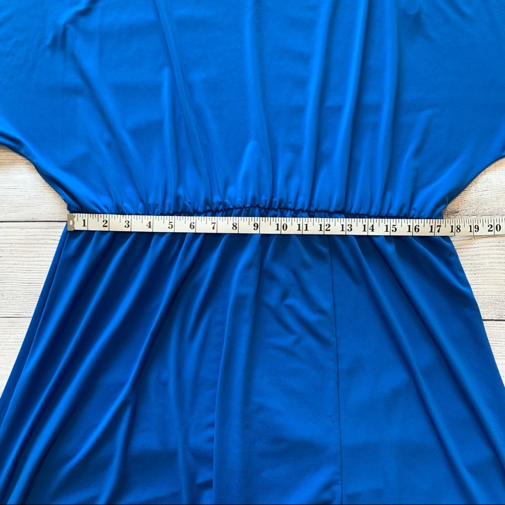 Eloquii Dolman Sleeve Maxi Dress with Slit in Piction Blue - Picture 5 of 10
